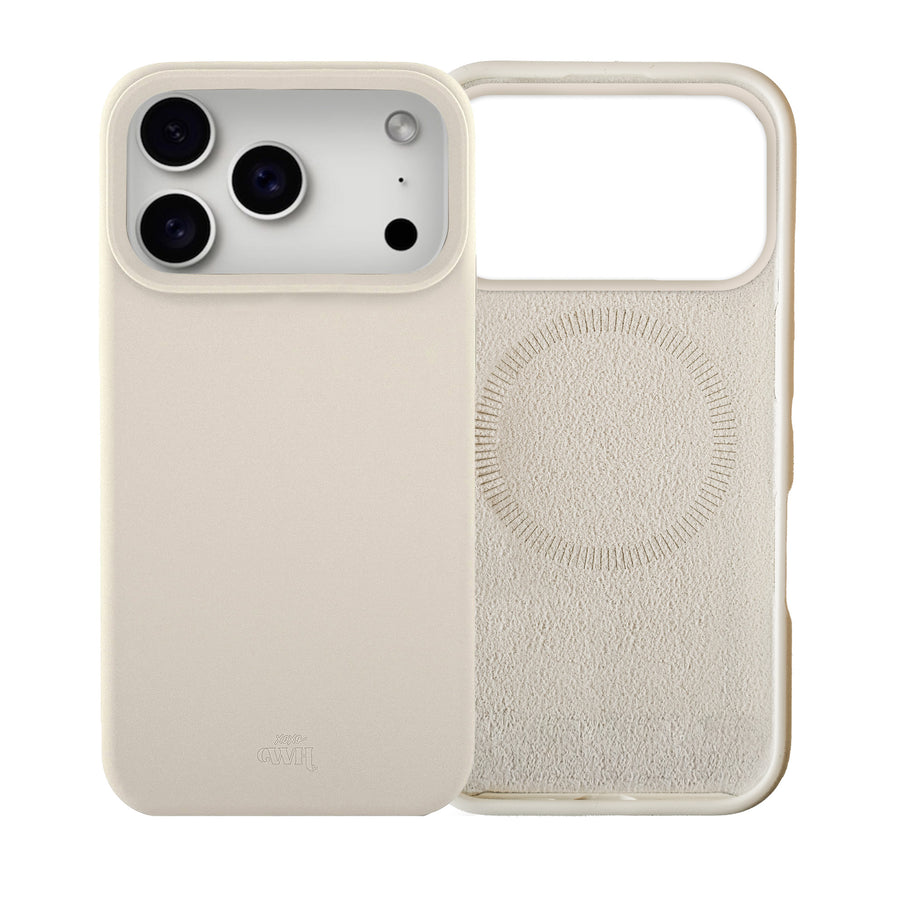 Shockproof silicone case MagSafe Beige - iPhone 17 Pro