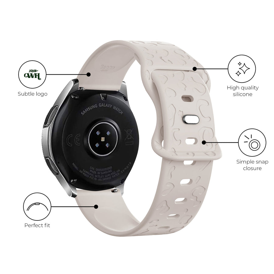 xoxo Wildhearts - Samsung Galaxy Watch Active 2 (40 & 44mm) siliconen bandje Leopard Print - starlight