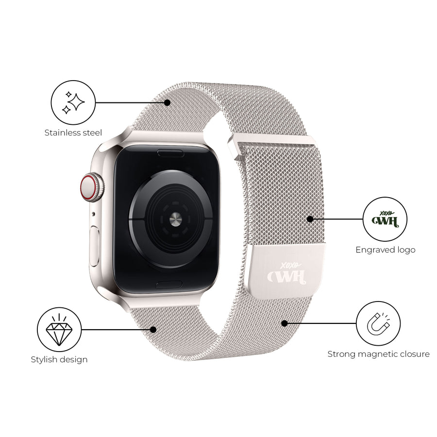 xoxo Wildhearts - Apple Watch Milanees bandje sterrenlicht - 38/40/41/42mm