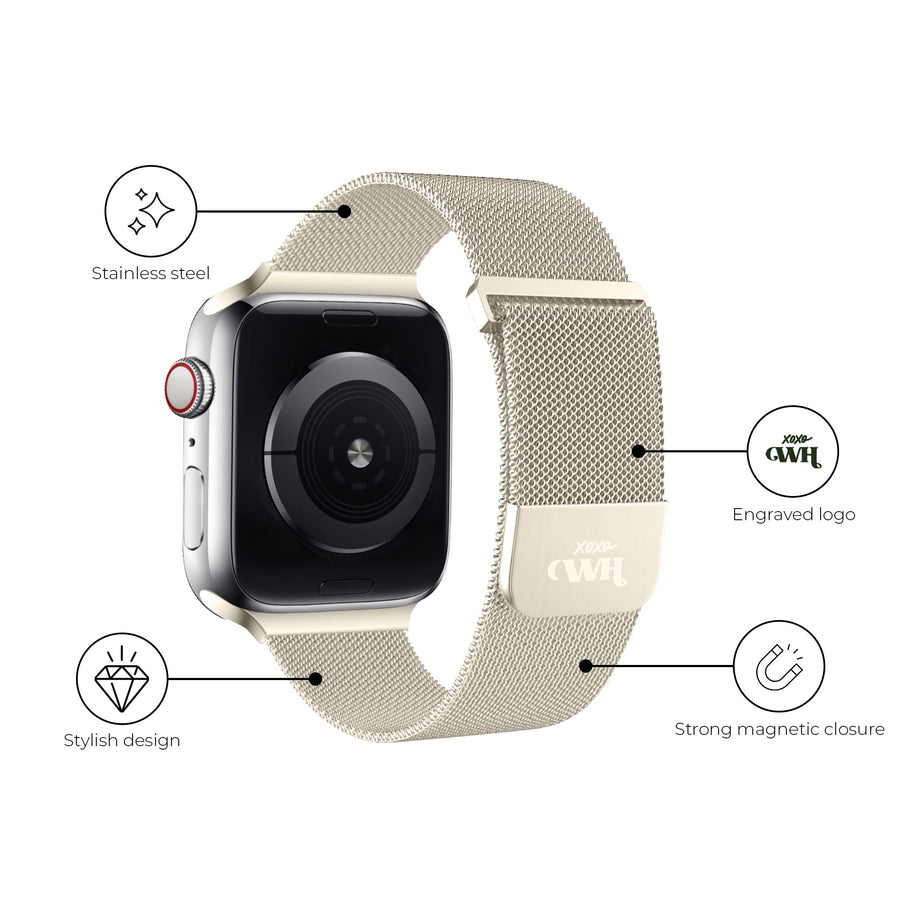 xoxo Wildhearts - Apple Watch Milanees bandje sterrenlicht