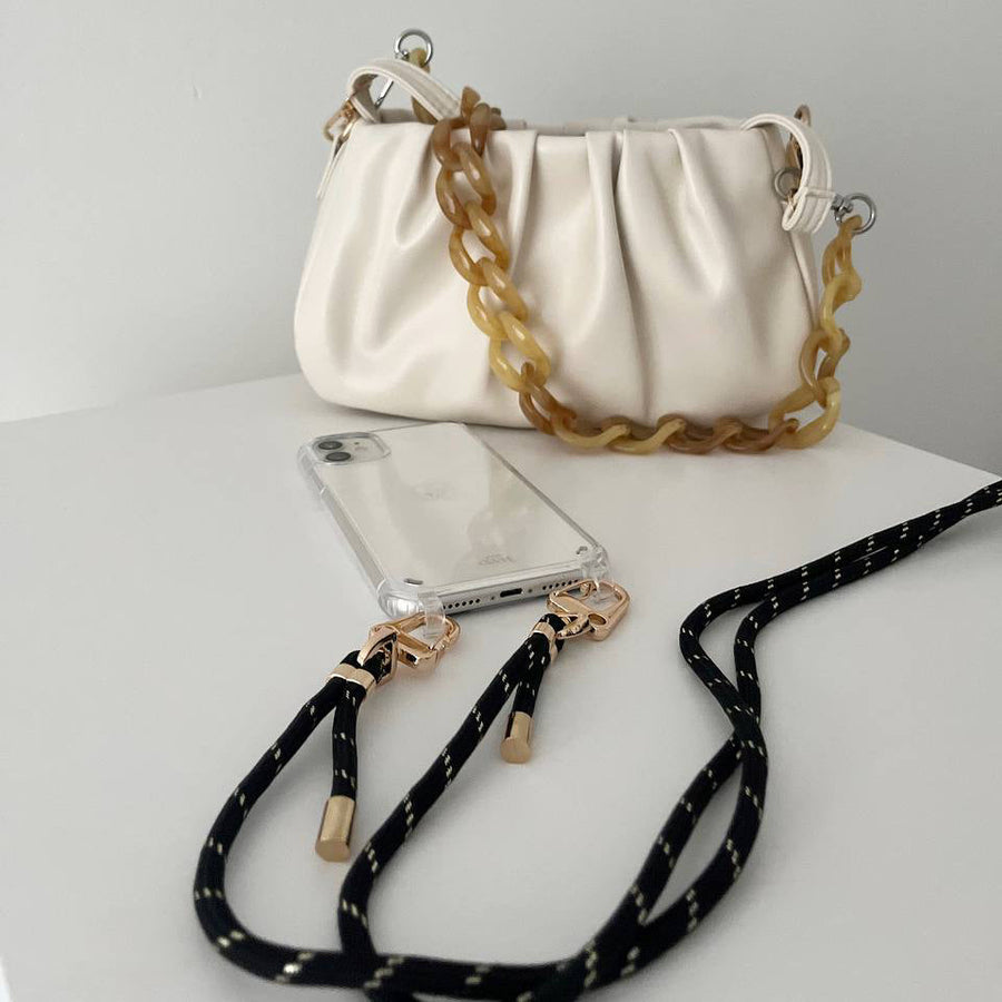 xoxo Wildhearts iPhone 16e - Gold Goddess Transparant Cord Case