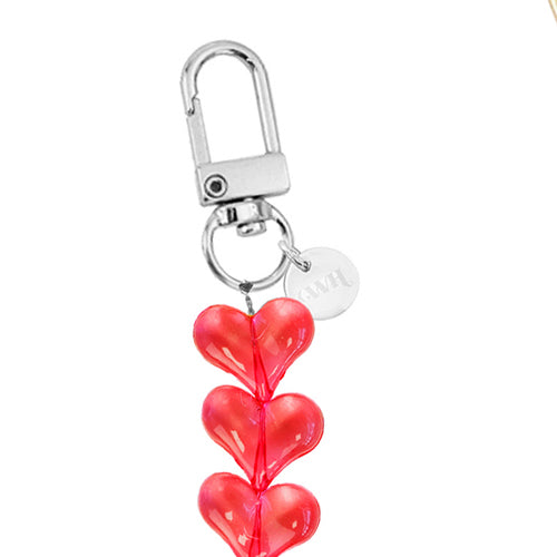 iPhone 17 Pro Max - Funky Hearts (Transparent Red) Transparant Cord Case