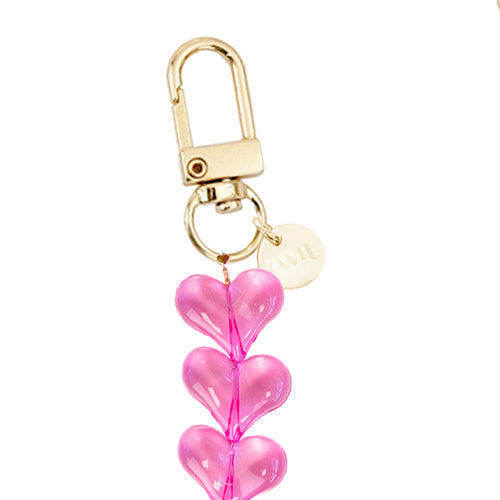 iPhone 17 Pro Max - Funky Hearts (Transparent Pink) Transparant Cord Case