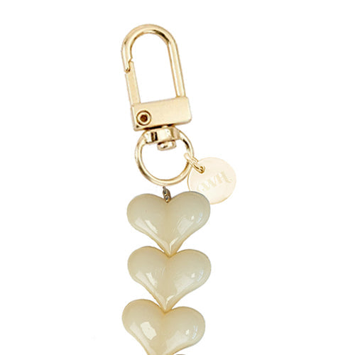 iPhone 17 Pro Max - Funky Hearts (Creme) Transparant Cord Case