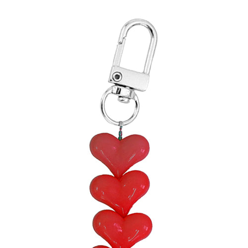 iPhone 17 Pro Max - Funky Hearts (Red) Transparant Cord Case