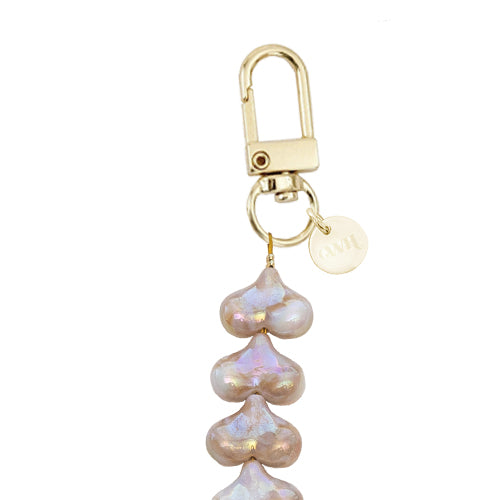 iPhone 12 Pro - Funky Hearts (Champagne Pearl) Transparant Cord Case