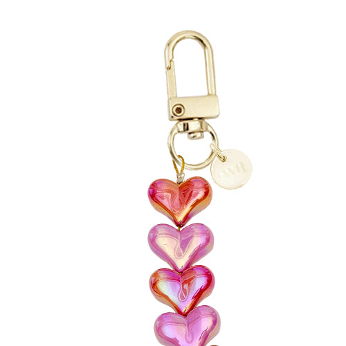 xoxo Wildhearts Funky Hearts (Pink & Red Metallic) Transparant Cord Case