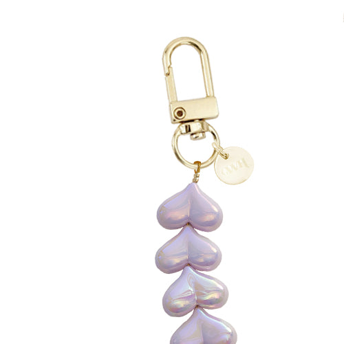 xoxo Wildhearts iPhone 12 Pro - Funky Hearts (Purple Metallic) Transparant Cord Case