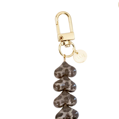 Funky Hearts (Leopard) Transparant Cord Case