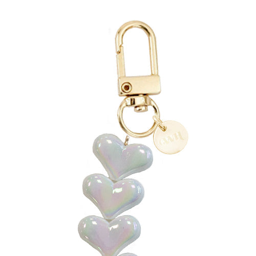 iPhone 17 Pro - Funky Hearts (White Metal) Transparant Cord Case