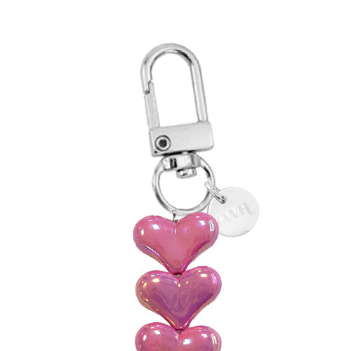 iPhone 17 Pro - Funky Hearts (Fuchia Metal) Transparant Cord Case