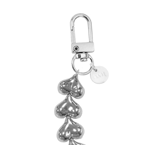 Funky Hearts (Silver) Transparant Cord Case - iPhone 17 Pro Max
