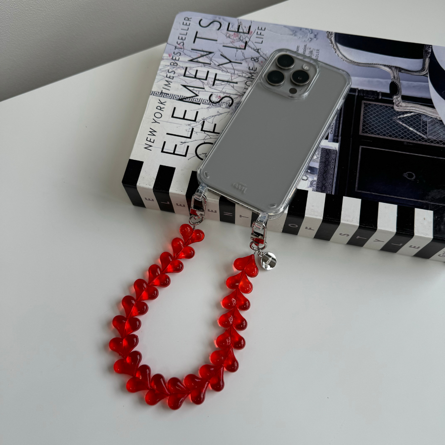 xoxo Wildhearts - Funky Hearts Charm Cord (transparent red)