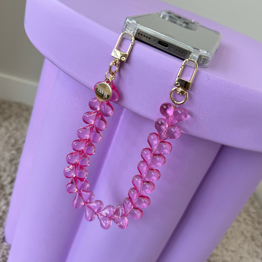 xoxo Wildhearts - Funky Hearts Charm Cord (transparent pink)