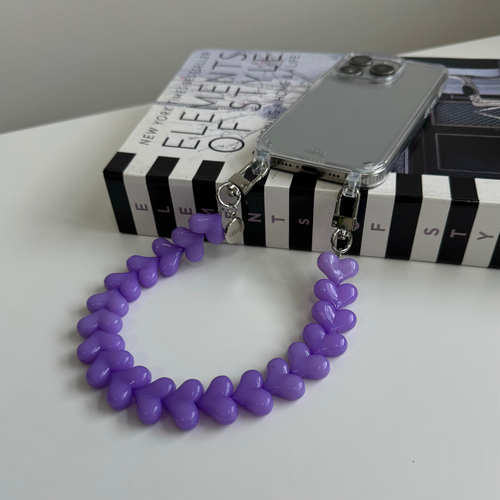 xoxo Wildhearts iPhone 17 Air - Funky Hearts (Purple) Transparant Cord Case
