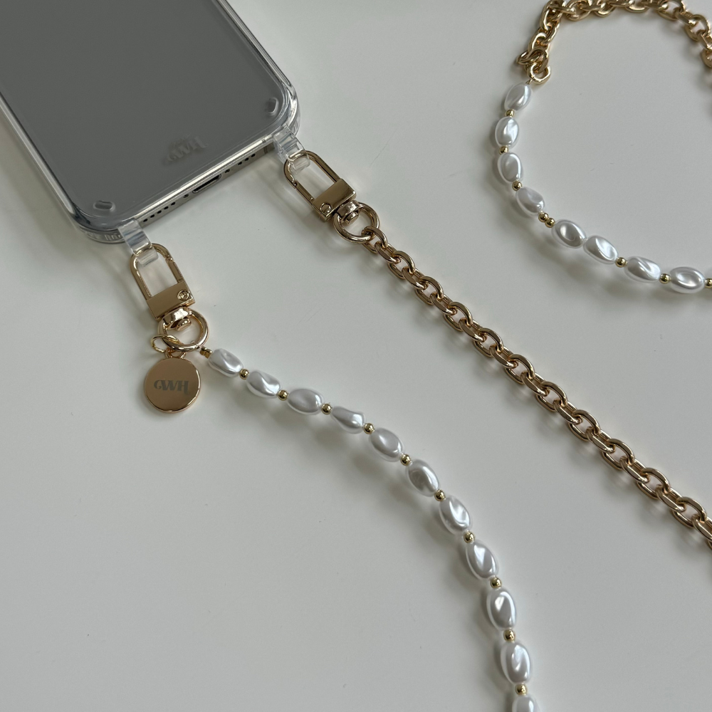 xoxo Wildhearts iPhone 17 Pro - Over The Moon Transparant Cord Case - Long Cord