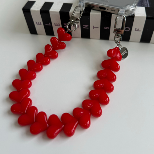 xoxo Wildhearts iPhone 17 - Funky Hearts (Red) Transparant Cord Case