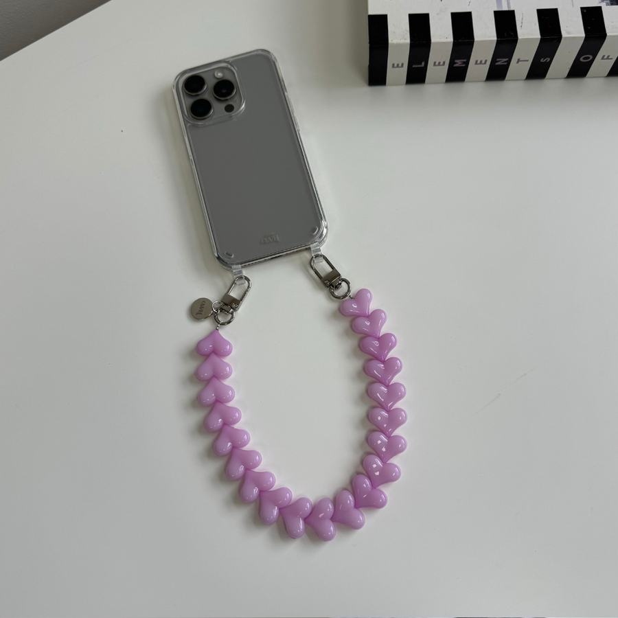 iPhone 17 Pro Max - Funky Hearts (Pink) Transparant Cord Case