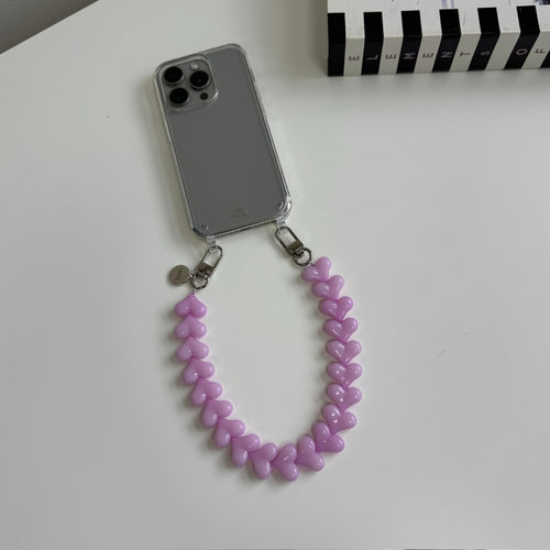 xoxo Wildhearts iPhone 17 Pro - Funky Hearts (Pink) Transparant Cord Case