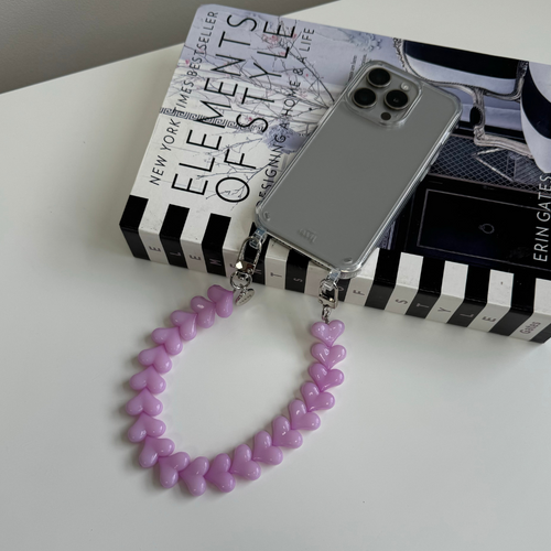 xoxo Wildhearts iPhone 17 Pro Max - Funky Hearts (Pink) Transparant Cord Case