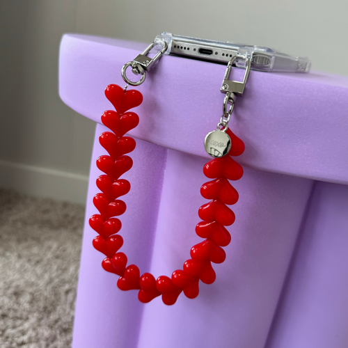 xoxo Wildhearts iPhone 17 Air - Funky Hearts (Red) Transparant Cord Case