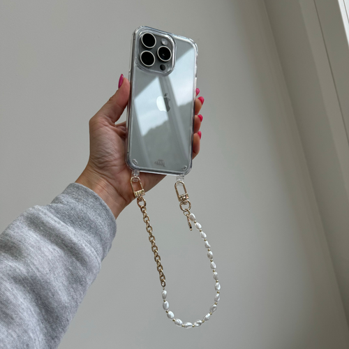 xoxo Wildhearts iPhone 17 Air - Over The Moon Transparant Cord Case - Short Cord