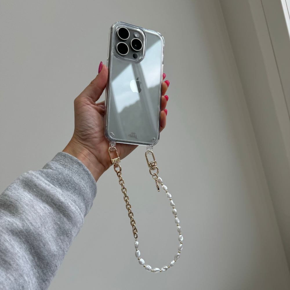 xoxo Wildhearts iPhone 17 Pro Max - Over The Moon Transparant Cord Case - Short Cord