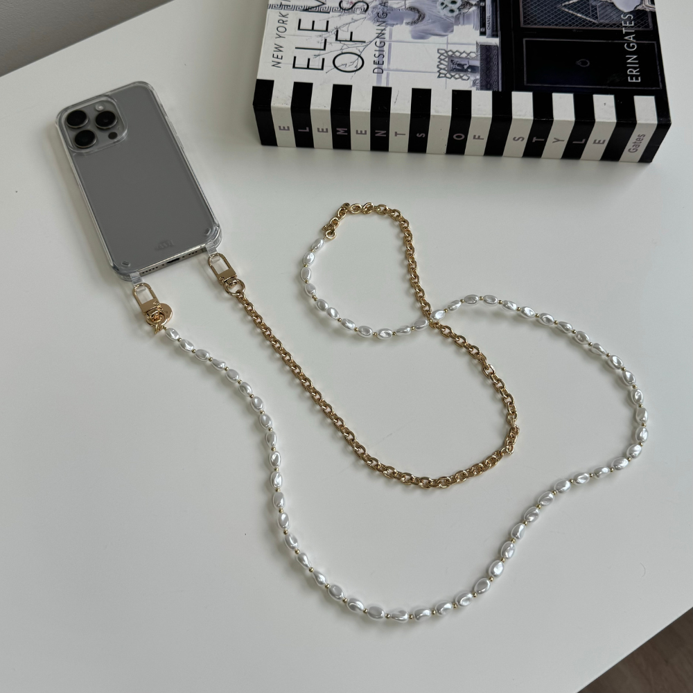 xoxo Wildhearts iPhone 17 Pro - Over The Moon Transparant Cord Case - Long Cord