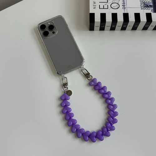 xoxo Wildhearts iPhone 17 Air - Funky Hearts (Purple) Transparant Cord Case