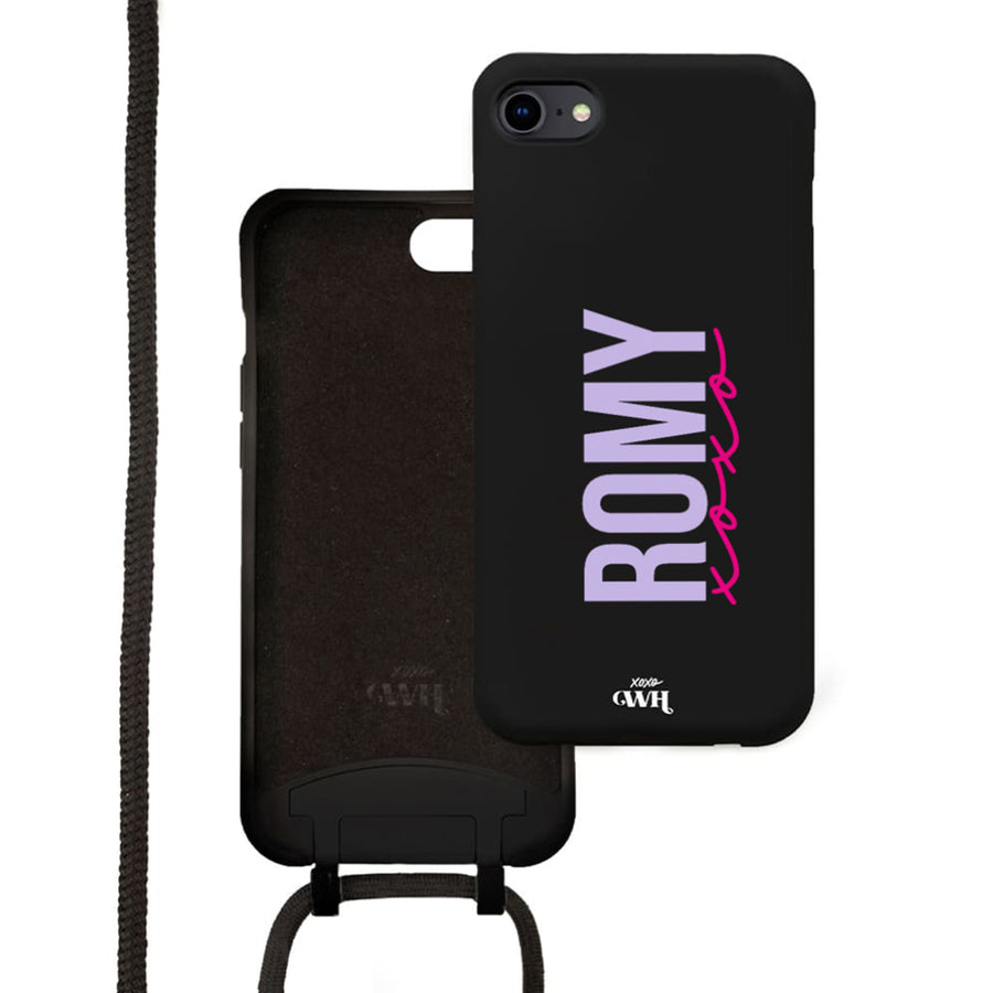 xoxo Wildhearts - iPhone 7/8/SE (2020/2022) - Black Personalized Cord Case