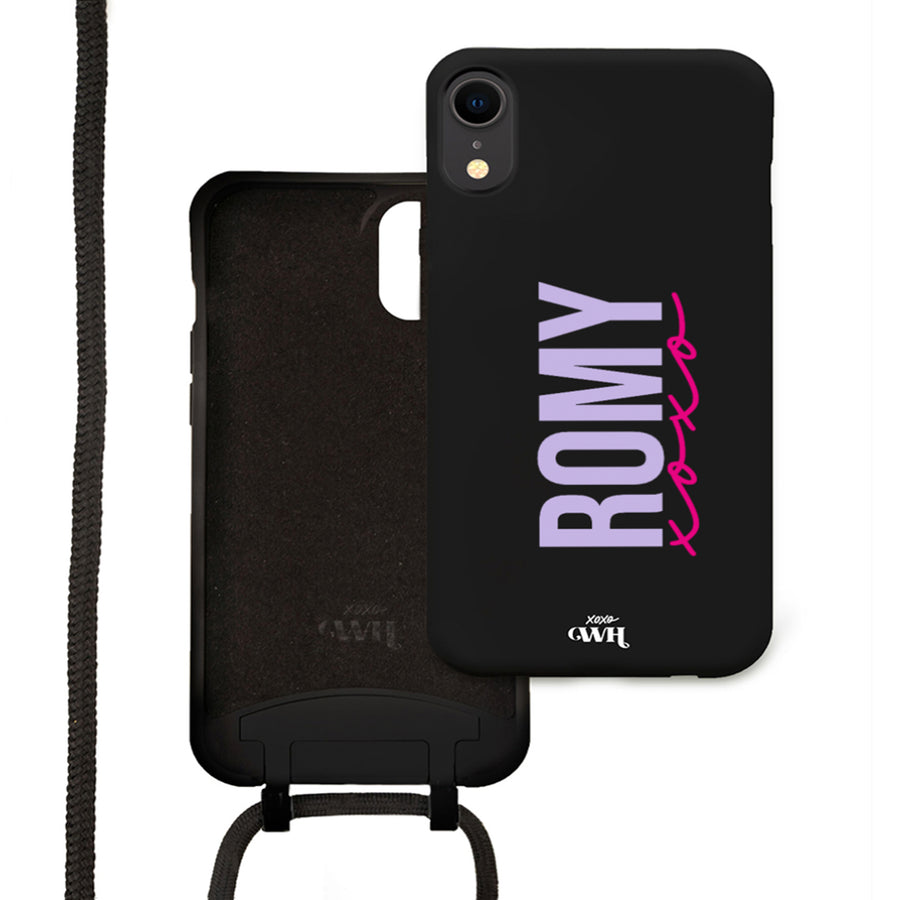 xoxo Wildhearts - iPhone XR - Black Personalized Cord Case