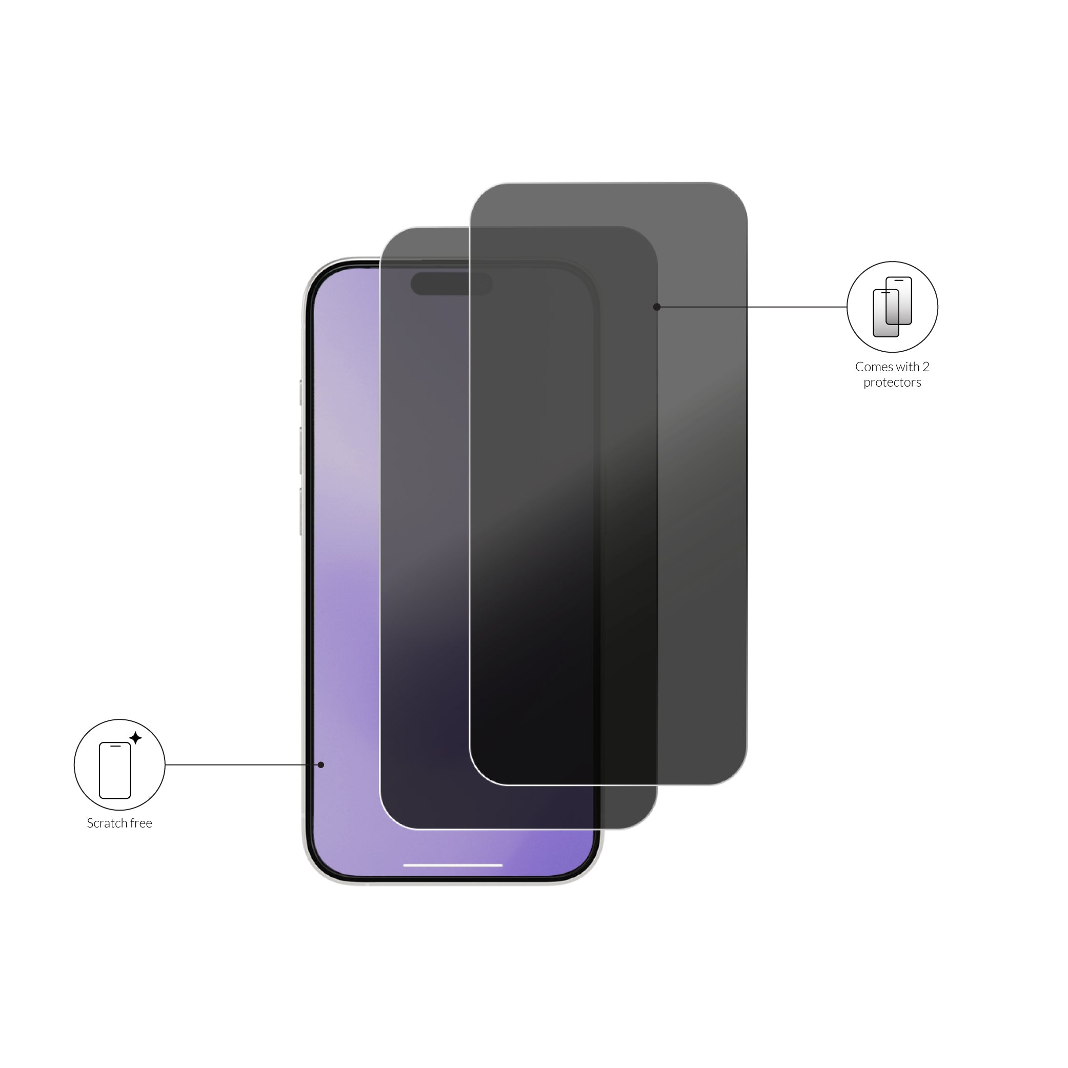 xoxo Wildhearts iPhone 17 Pro Max - Tempered Glass Privacy screenprotector with frame (2-Pack)