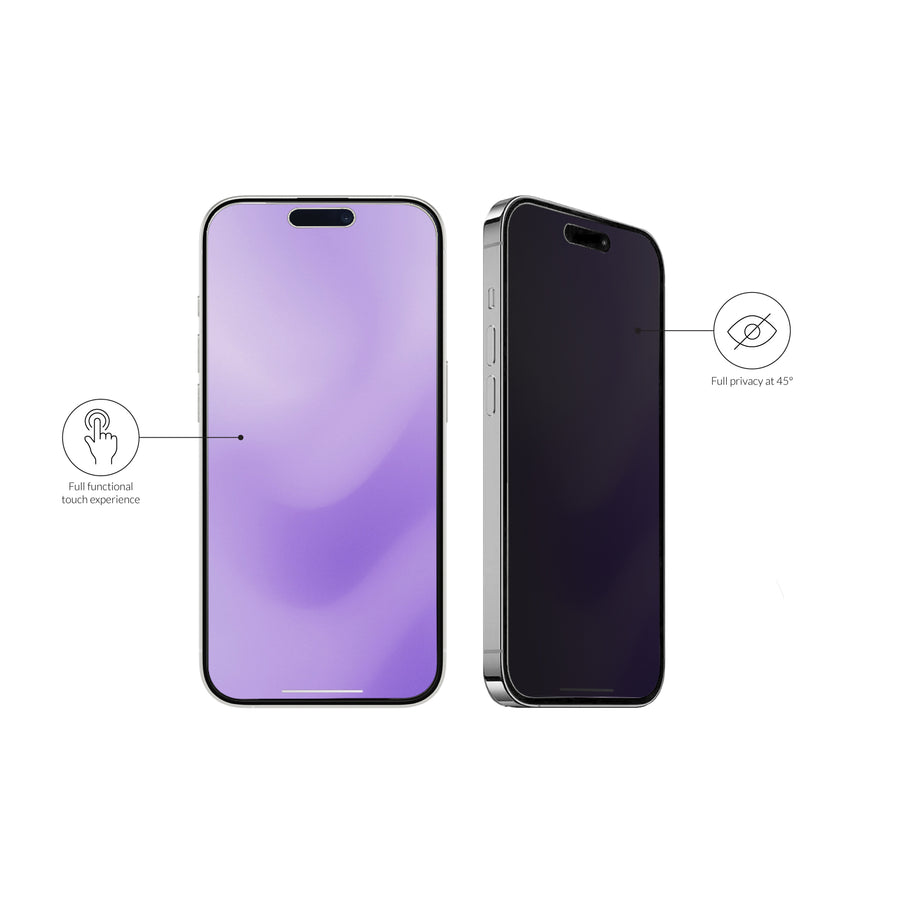 Tempered Glass Privacy screenprotector with frame (2-Pack)
