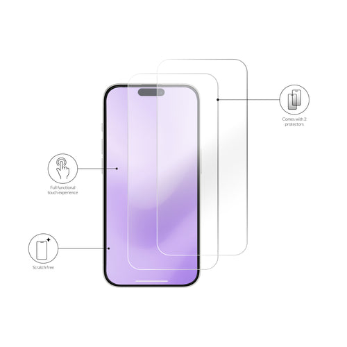 xoxo Wildhearts iPhone 16 Pro Max - Tempered Glass screenprotector with frame (2-Pack)