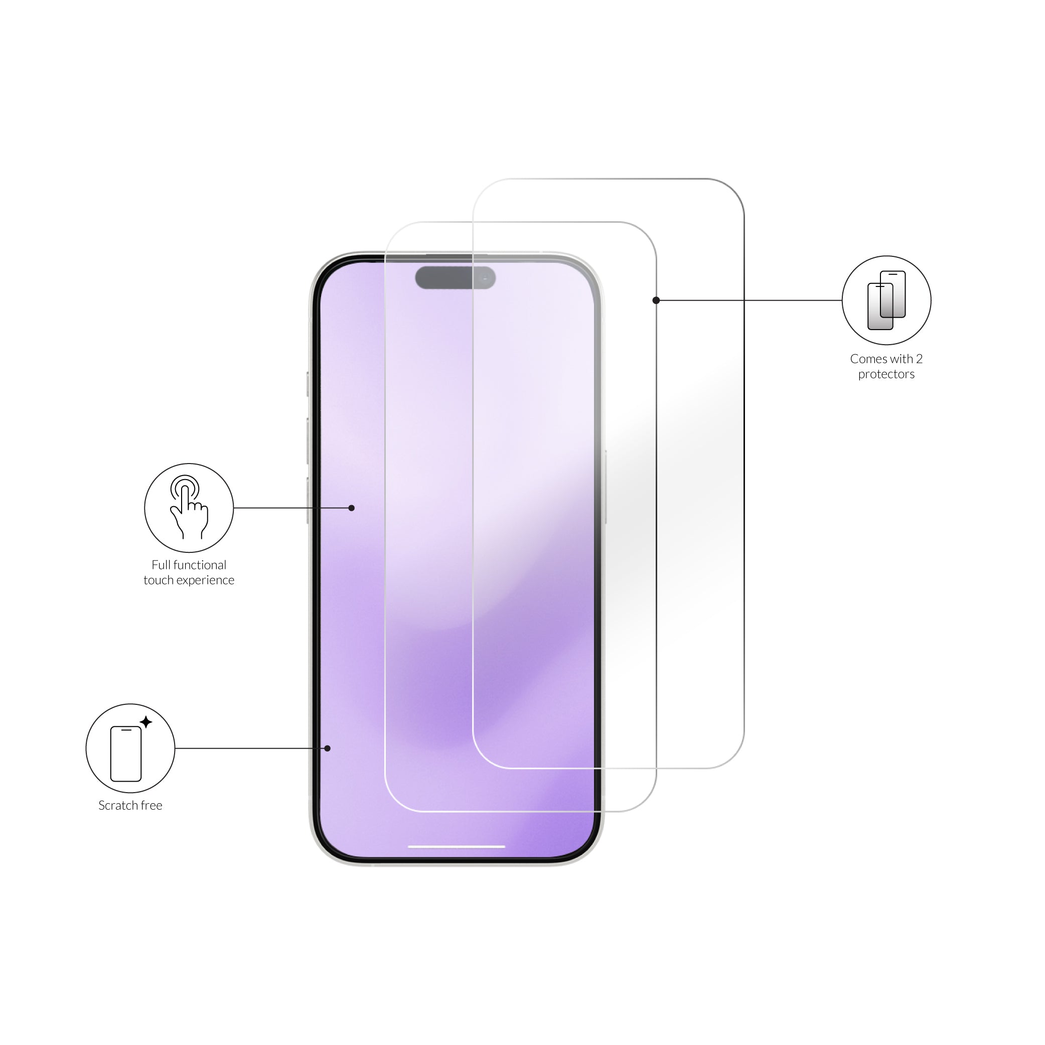 xoxo Wildhearts iPhone 16 Pro Max - Tempered Glass screenprotector with frame (2-Pack)