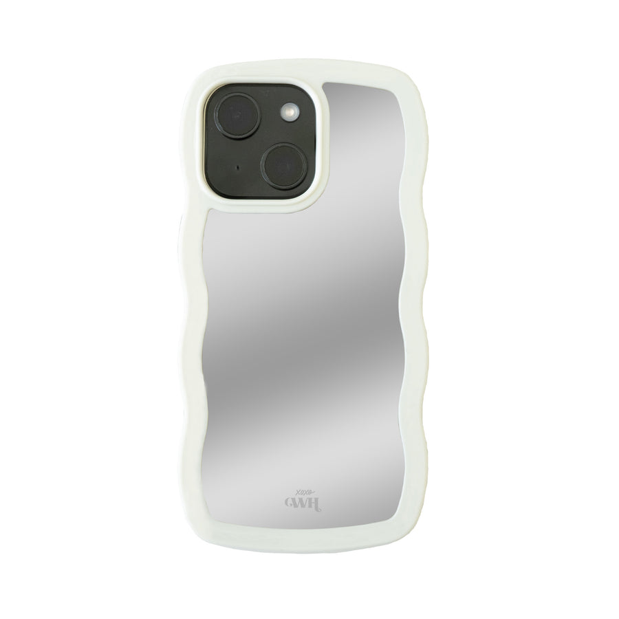 Wavy mirror case Creme - iPhone 15