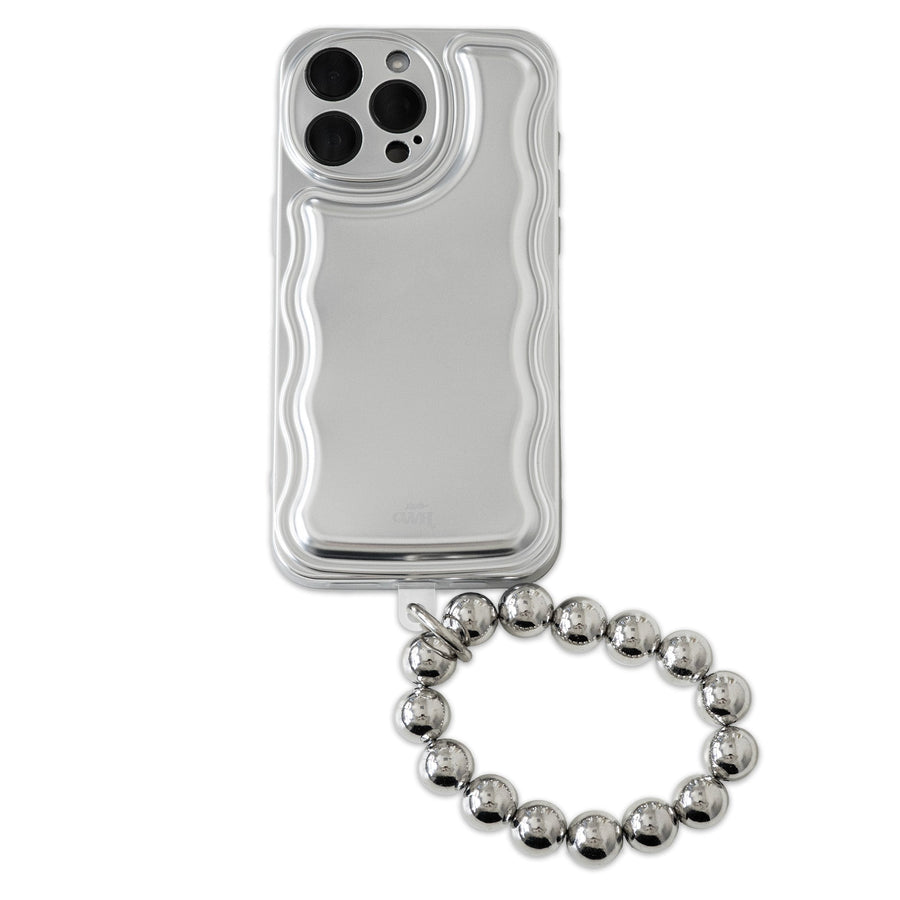 Wavy Case Silver with Silvery Beads (Easy Cord)