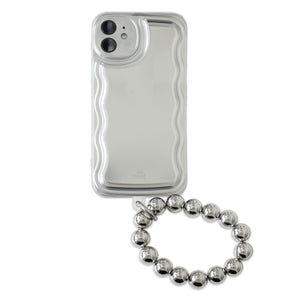 xoxo Wildhearts - Wavy case Silver met Silvery beads (easy cord) - iPhone 11