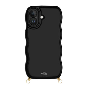 xoxo Wildhearts Glossy Wavy Cord Case Black - iPhone 16 Plus