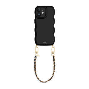 xoxo Wildhearts Glossy Wavy Cord Case Black - Classic Chain Black (short) - iPhone 11