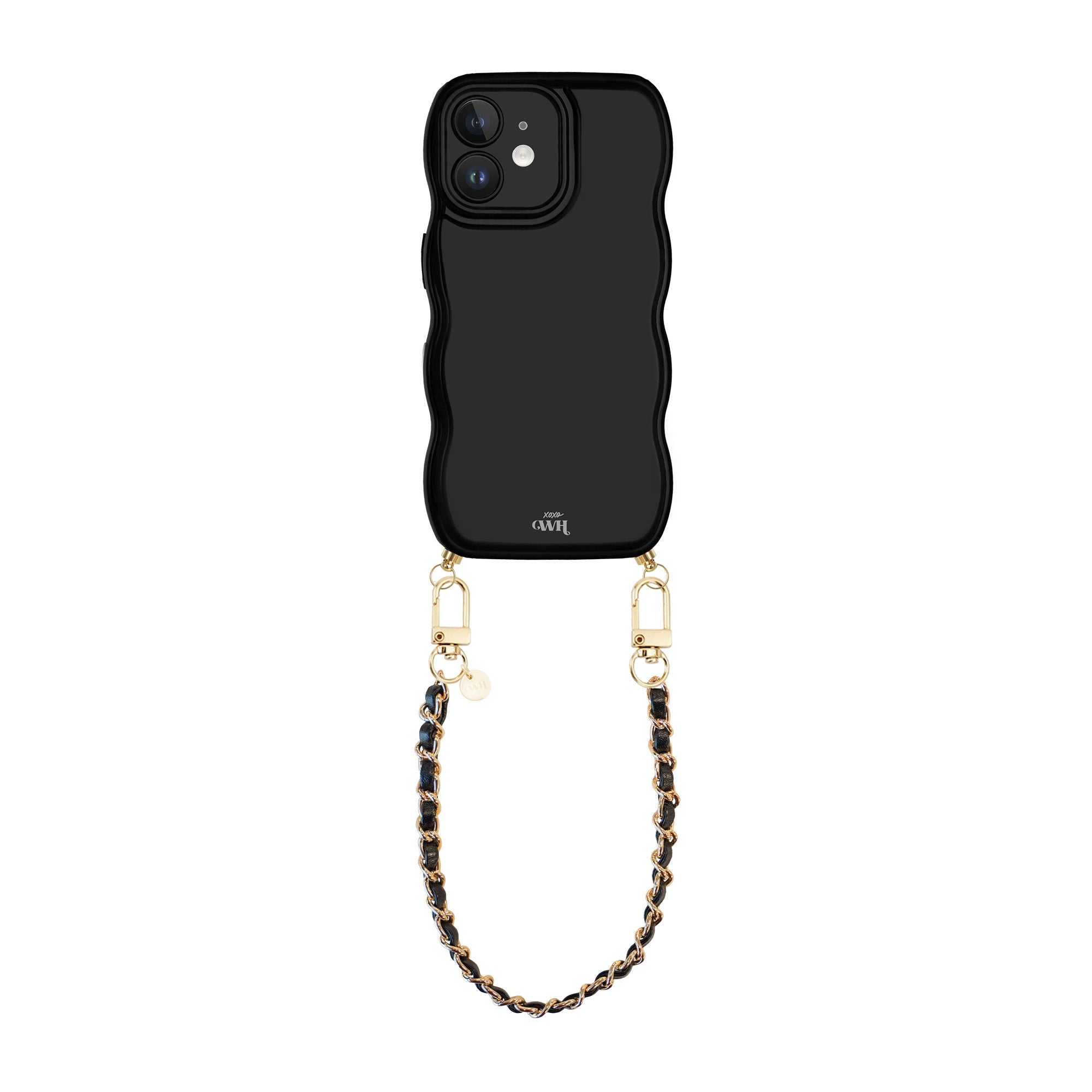 xoxo Wildhearts Glossy Wavy Cord Case Black - Classic Chain Black (short) - iPhone 11