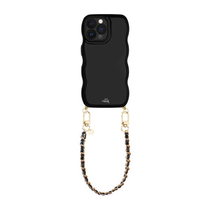 xoxo Wildhearts Glossy Wavy Cord Case Black - Classic Chain Black (short) - iPhone 12 Pro Max