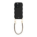 Glossy Wavy Cord Case Black - Classic Chain Black (short) - iPhone 12 Pro