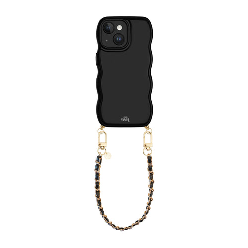 xoxo Wildhearts Glossy Wavy Cord Case Black - Classic Chain Black (short) - iPhone 13