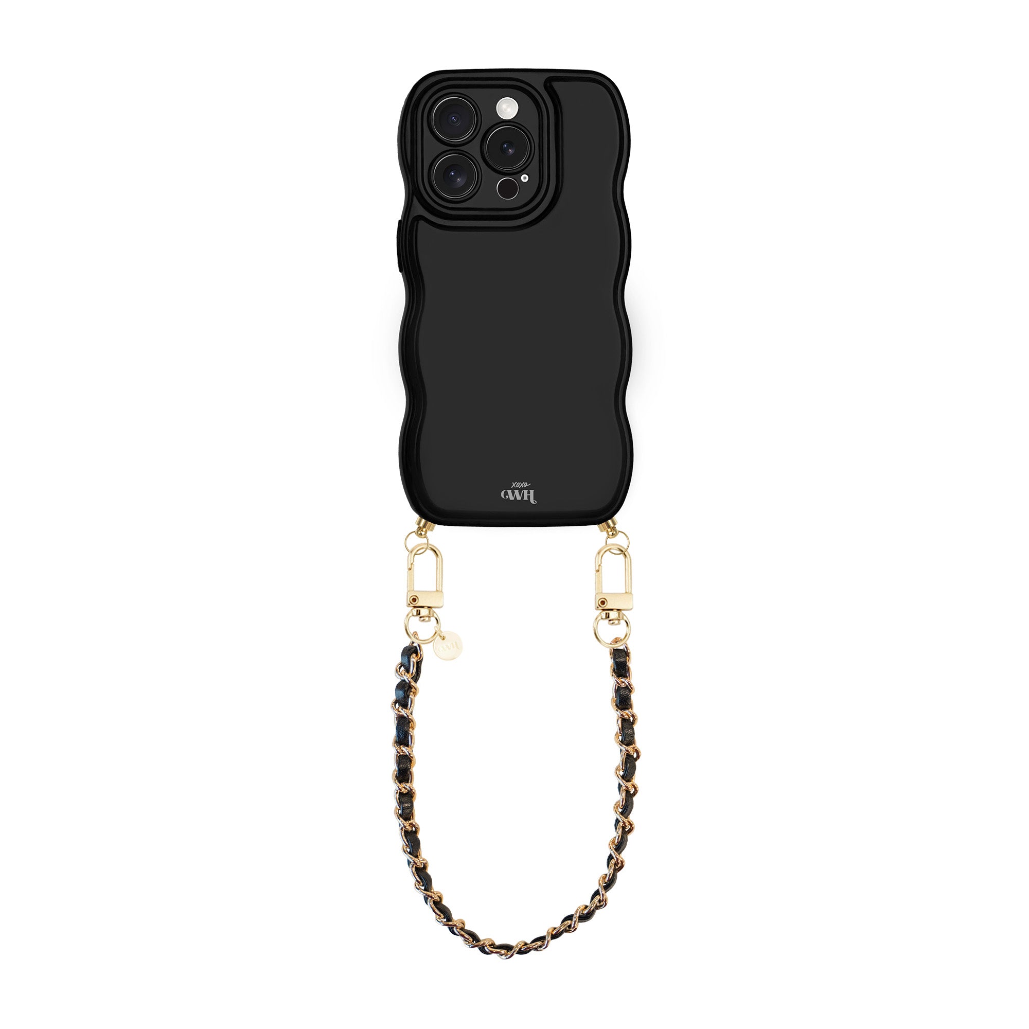 Glossy Wavy Cord Case Black - Classic Chain Black (short)