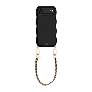 xoxo Wildhearts Glossy Wavy Cord Case Black - Classic Chain Black (short) - iPhone 17 Air