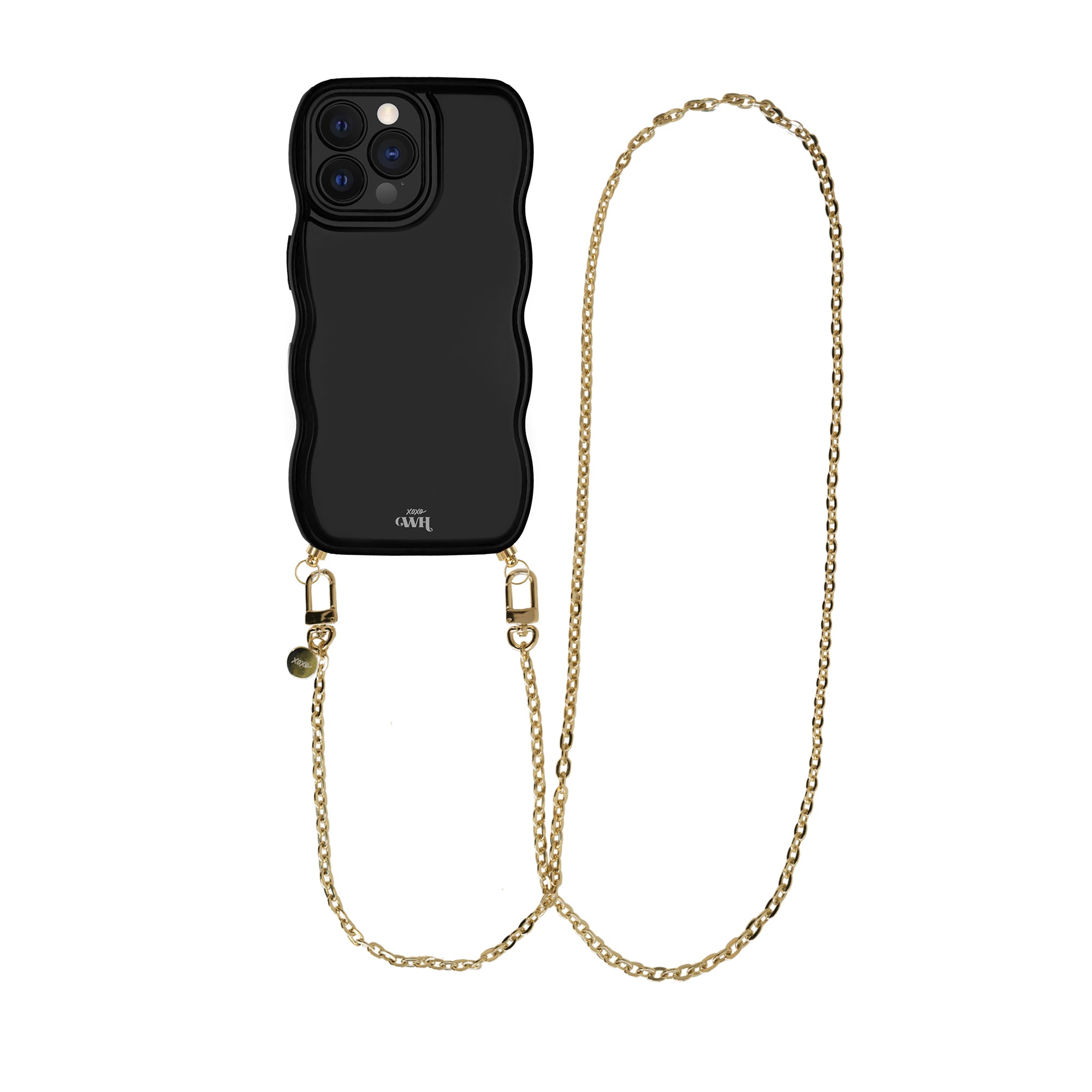 xoxo Wildhearts Glossy Wavy Cord Case Black - Dreamy (long) - iPhone 12 Pro Max
