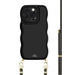 Glossy Wavy Cord Case Black - Gold Goddess - iPhone 14 Pro