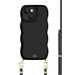 Glossy Wavy Cord Case Black - Gold Goddess - iPhone 13
