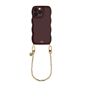 xoxo Wildhearts Glossy Wavy Cord Case Burgundy - Dreamy (short) - iPhone 12 Pro Max